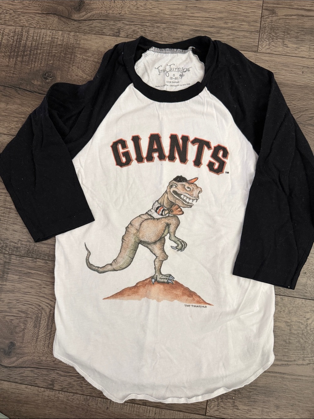 Giants Kids Raglan Tee - Black & White